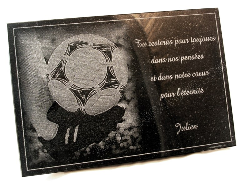 Plaque funéraire football