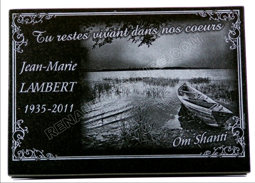 plaque funéraire Pêche à personnaliser