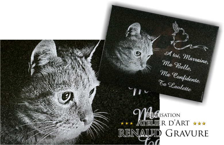 plaque funéraire Chat et chaton