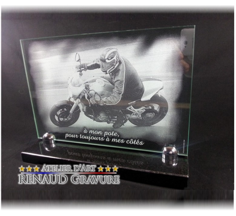 Plaque funéraire moto