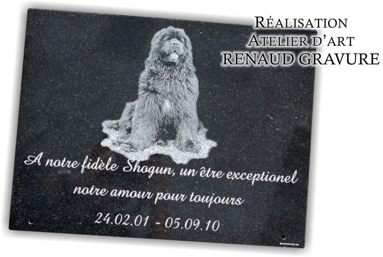 Plaque pour tombe de chien