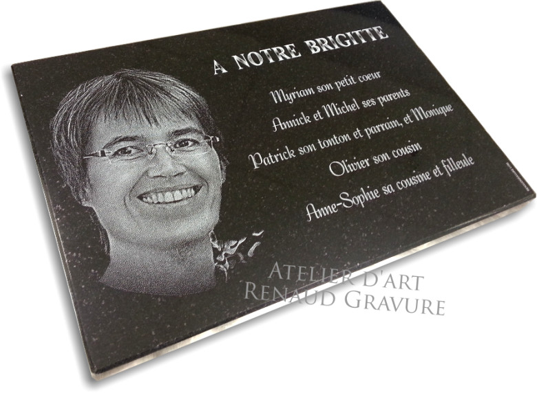 Plaque funeraire avec photo