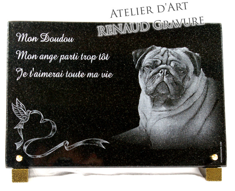 Plaque mortuaire chien