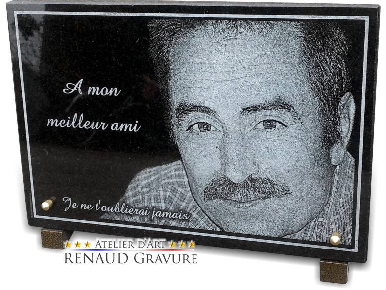 Plaque funéraire photo, portrait