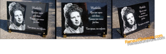 Plaque de deuil avec portrait
