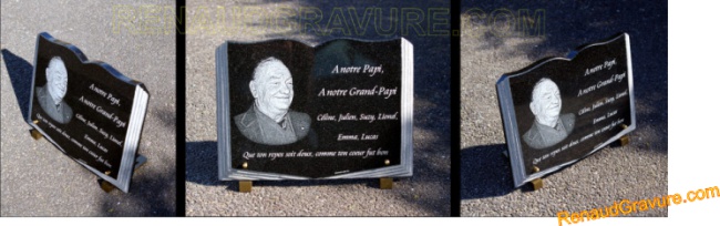Plaque funeraire avec photo