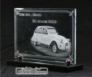 Plaque de cimetière en verre