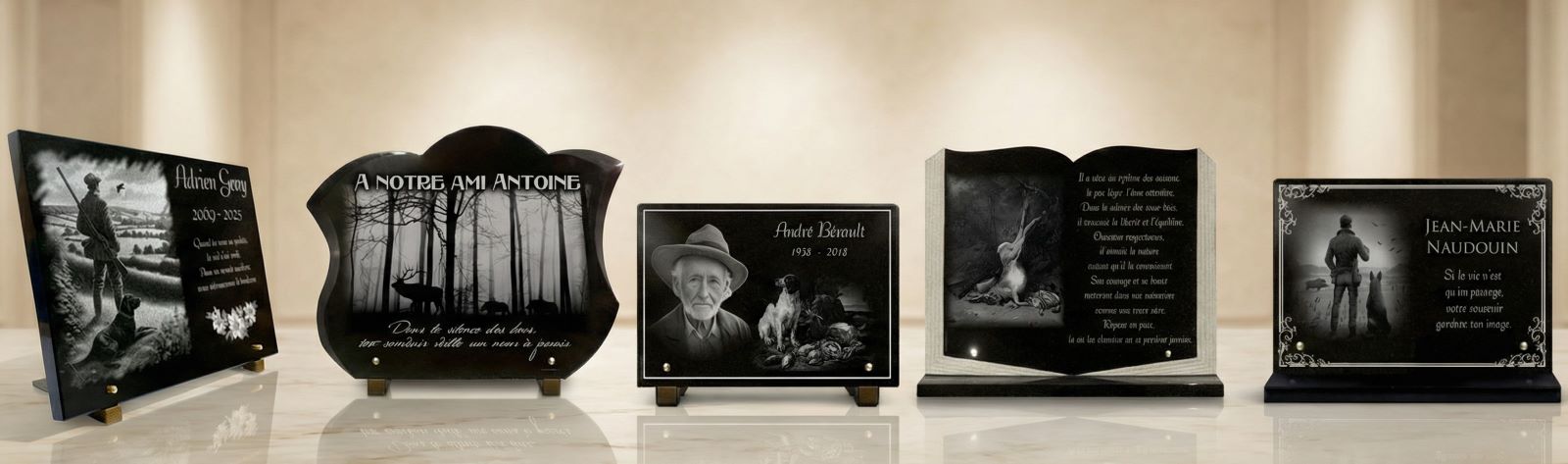 Thème CHASSE des plaques funéraires