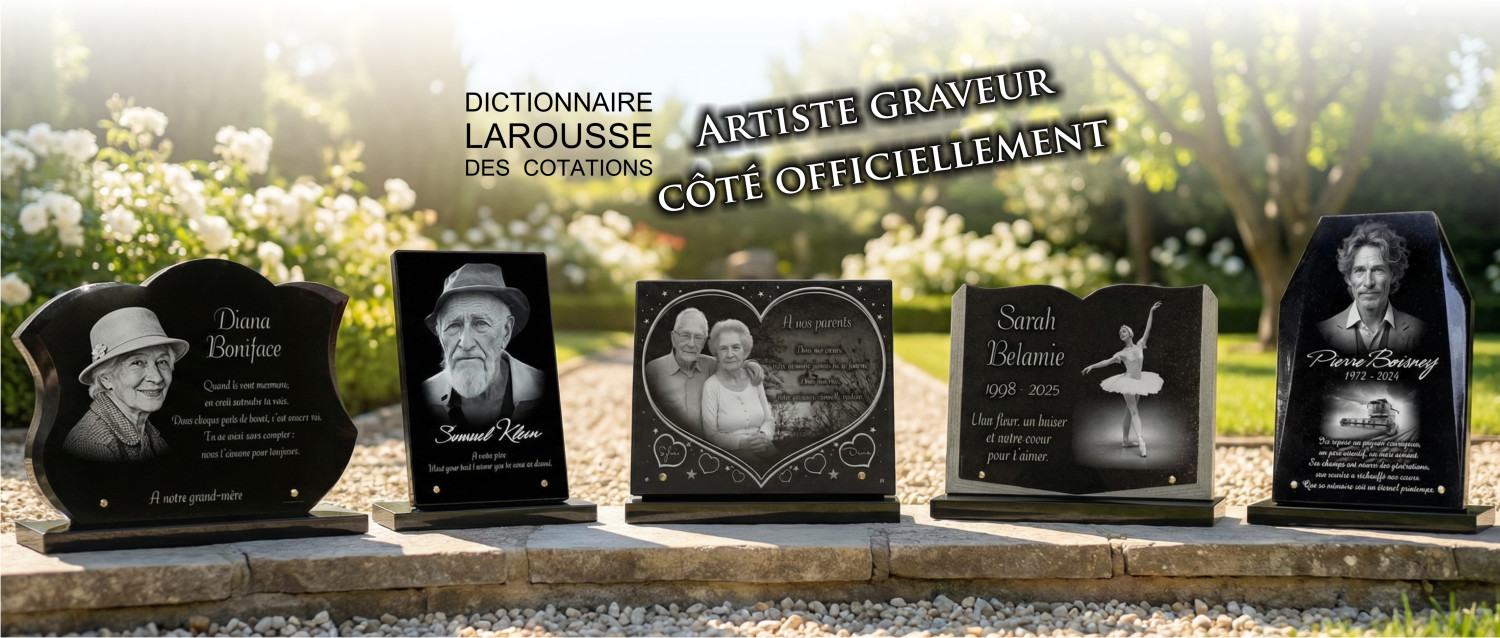 Rubrique des plaques funéraires avec photo gravée