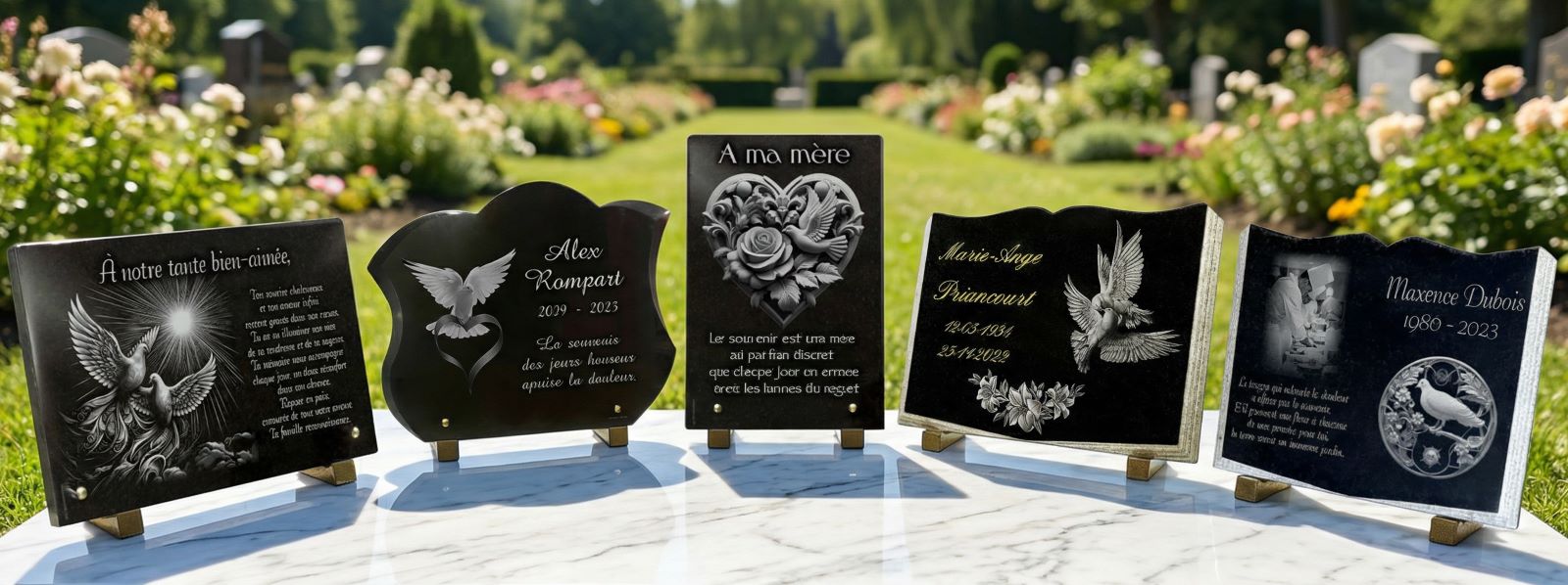 Rubrique des plaques funéraires Colombe