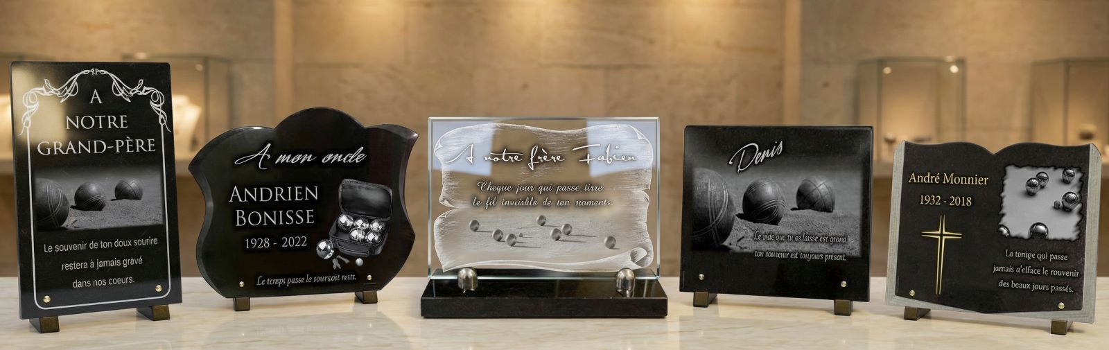 Rubrique des plaques funéraires Pétanque et Bouliste
