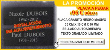 promoción de la placa funeraria