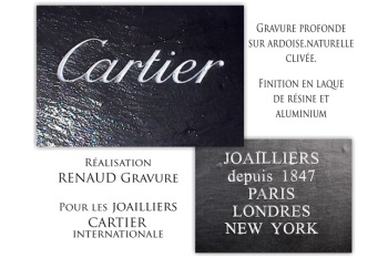 Gravure pour Cartier, joailliers et bijoutier depuis 1847