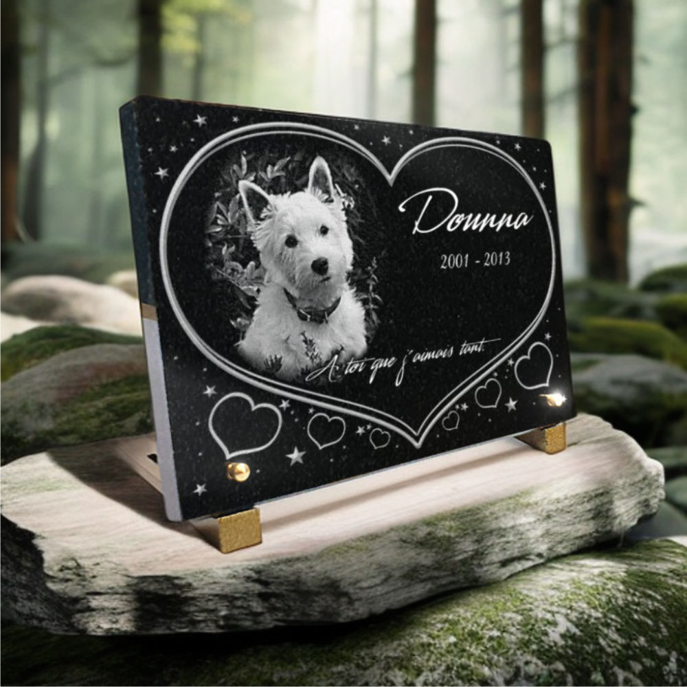 Plaque pour tombe de chien