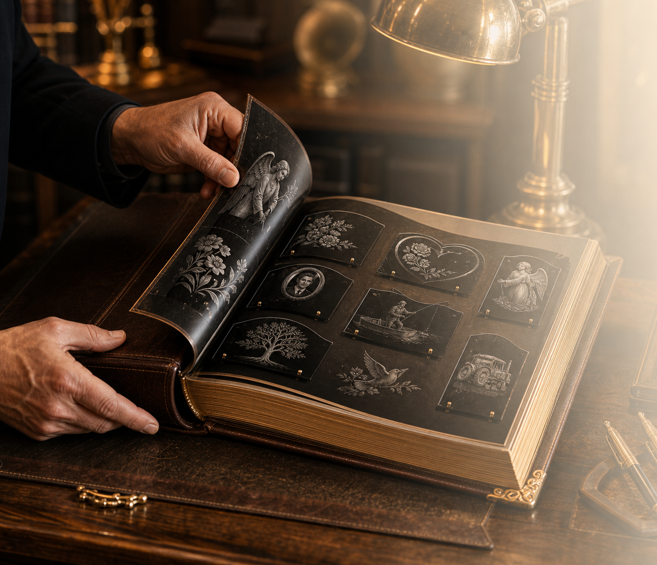 Catalogue haut de gamme de plaques funéraires personnalisées Renaud Gravure